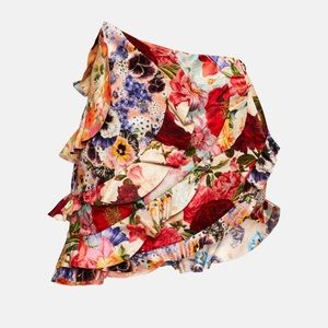 Zimmerman Wonderland linen and silk mini skirt